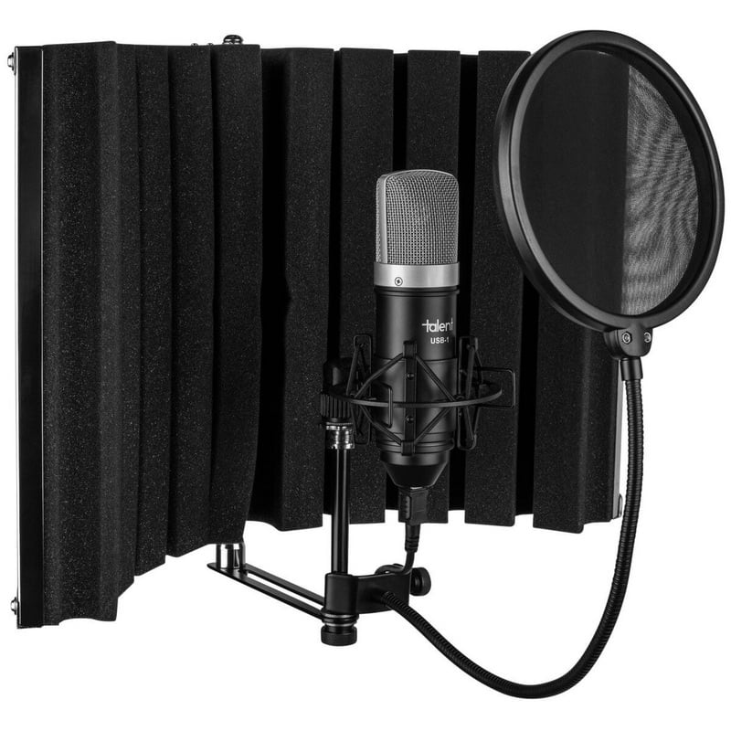 virkelighed tavle smøre Talent All-In-One USB Home Recording Studio, Vocal Booth, Microphone, Shock  Mount, Pop Filter - Walmart.com