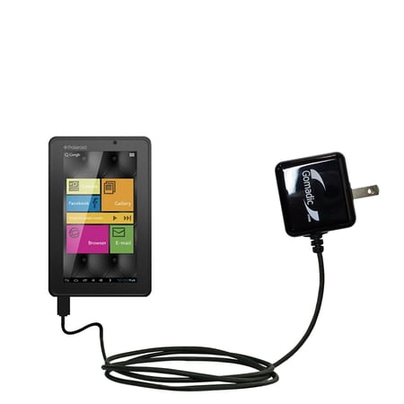 Gomadic Intelligent Compact AC Home Wall Charger suitable for the Polaroid PMID705 - High output power with a convenient, foldable plug design - Uses