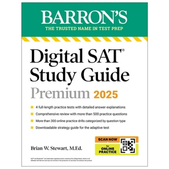 Pre-Owned Digital SAT Study Guide Premium, 2025: 4 Practice Tests   Comprehensive Review   Online Practice (Paperback) 1506292488 9781506292489