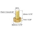 thumbnail image 2 of Unique Bargains Moleté Vis à Pouce, M10x20mm Plat Laiton Boulons Poignée Boutons de Fixations, 2 of 4