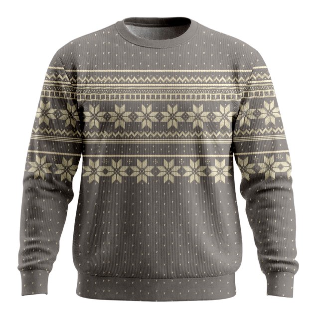 Daznico Décorations de Noël, Chandail-Over Thermique à Col Rond en Tricot Côtelé, Manches Longues, Alternative Confortable pour l'Hiver, Tenue Décontractée pour Hommes