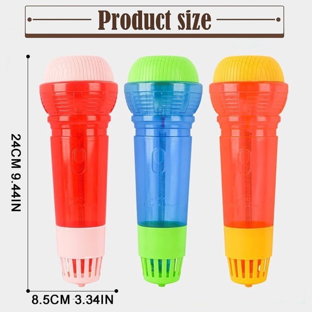 Nouveauté Place Microphone Echo pour enfants et tout-petits – Incroyable microphone de karaoké sans pile, jouet d'amplification rétro pour chanter, communiquer et guérir – 25,4 cm (jaune et orange