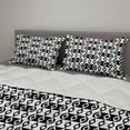 thumbnail image 2 of Abstract Comforter & Sham Bedding Set, Monochrome Stripes Oval Shapes Geometric Illustration Minimalist Modern Art, 3 pcs Duvet Set Microfiber Filling Quilt, 5 Sizes, Black and White, by Ambesonne, 2 of 4