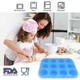 thumbnail image 5 of Set de 2 moldes para muffins de silicona antiadherente para 12 muffins Azul Ormromra YQ-1145, 5 of 5