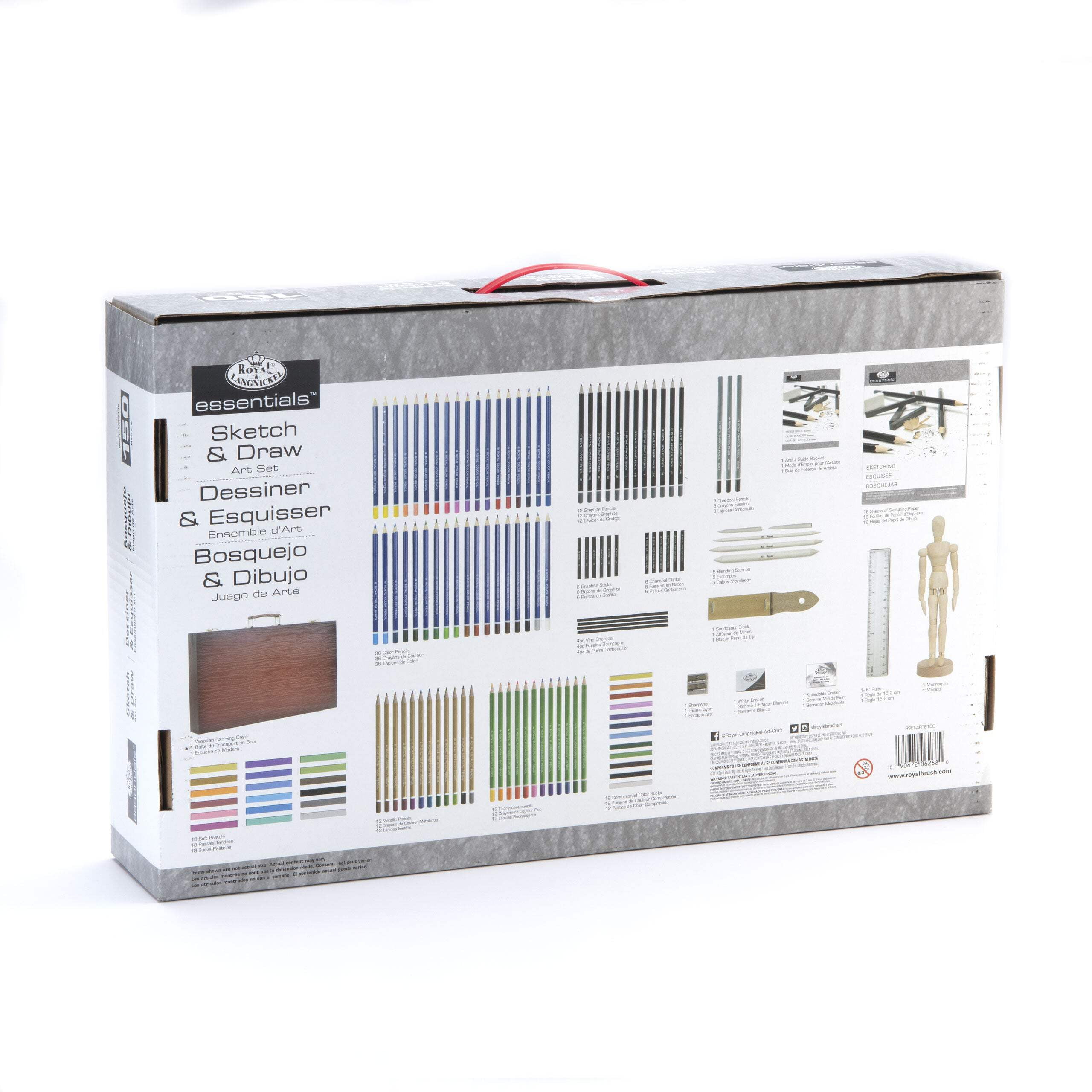 Royal & Langnickel Essentials™ 134pc Sketching & Drawing Box Art Set