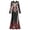 Black, variant on Xijirk Women Halloween Skeleton Rose Printed Maxi Dress Long Sleeve Crewneck Fitted Floor Length Outfit for Evening Party Themed Occasion,XL