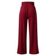 thumbnail image 5 of Hifoo Women Casual Straight Leg Trousers Loose Fit Comfortable Daily Wear Versatile Basic Pant Versatile Solid Color Slacks, 5 of 5