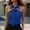 Dark blue, variant on Women Blouse Tie-Neck Halter Sleeveless Shirt Lattering Fit Top Off Shoulder Casual Pullover by Yigetop White S