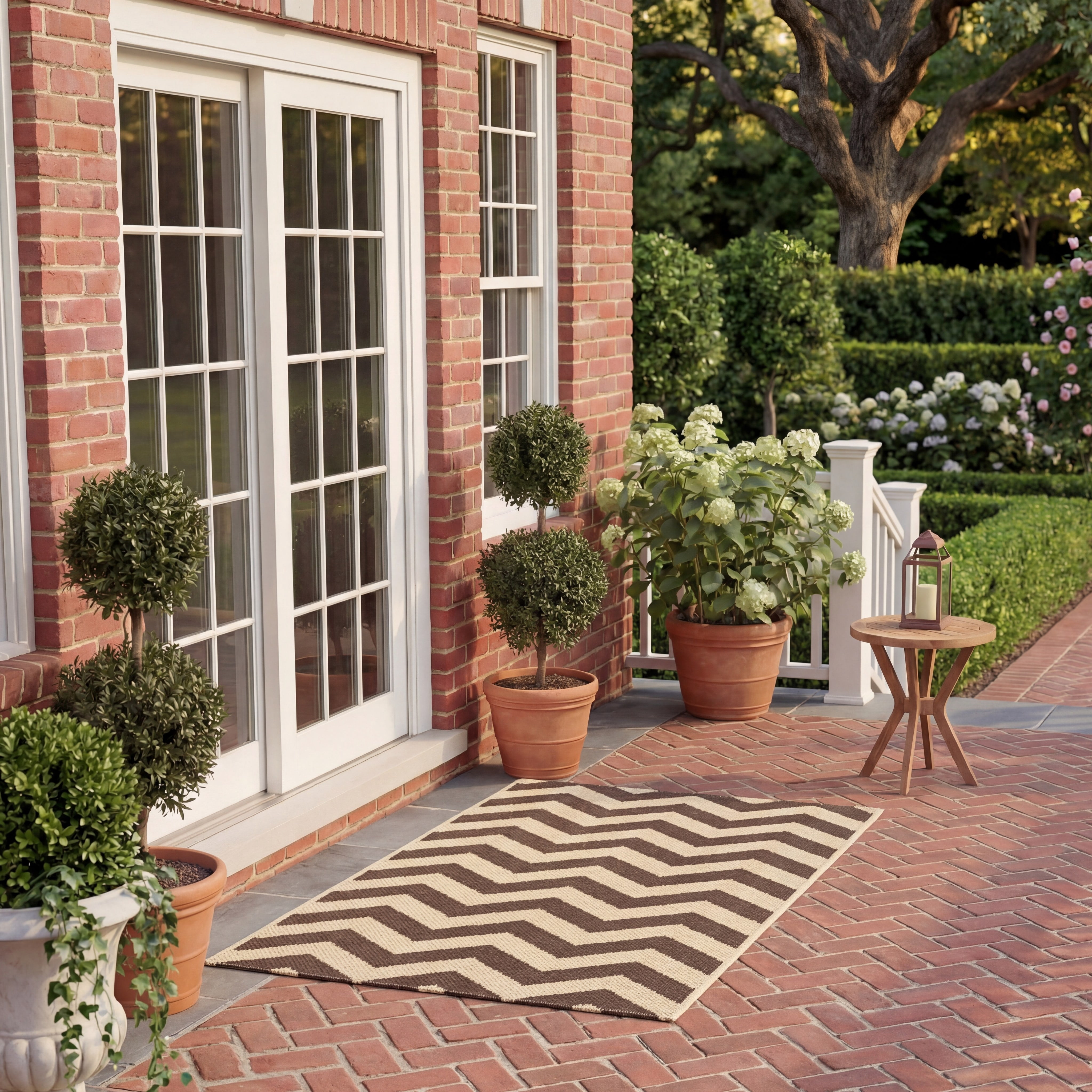 Safavieh Courtyard Bailey Chevron Indoor/Outdoor Area Rug, Dark Brown, 2' x 3'7"