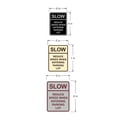 thumbnail image 6 of Signs ByLITA Portrait Round Slow Reduce Speed When Entering Parking Lot ABS Plastic | Laser Engraved | Easy Installation | Elegant Design Sign (Brushed Silver) - Small, 6 of 7