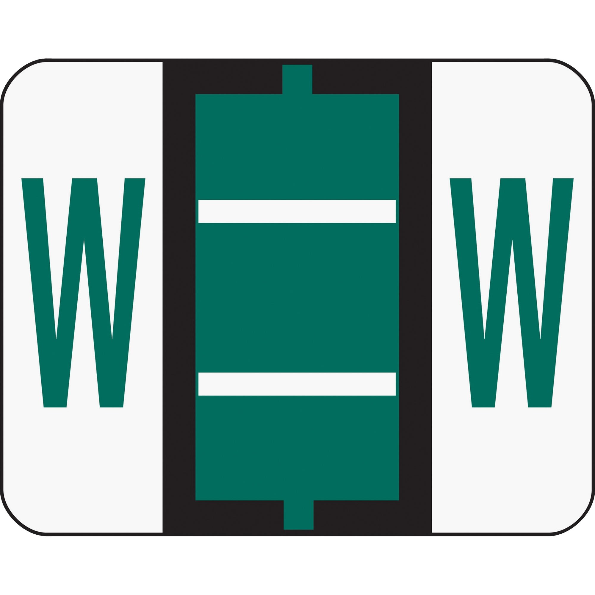 Smead 67093 A-Z Color-Coded Bar-Style End Tab Labels, Letter W, Dark Green, 500/Roll - image 3 of 3