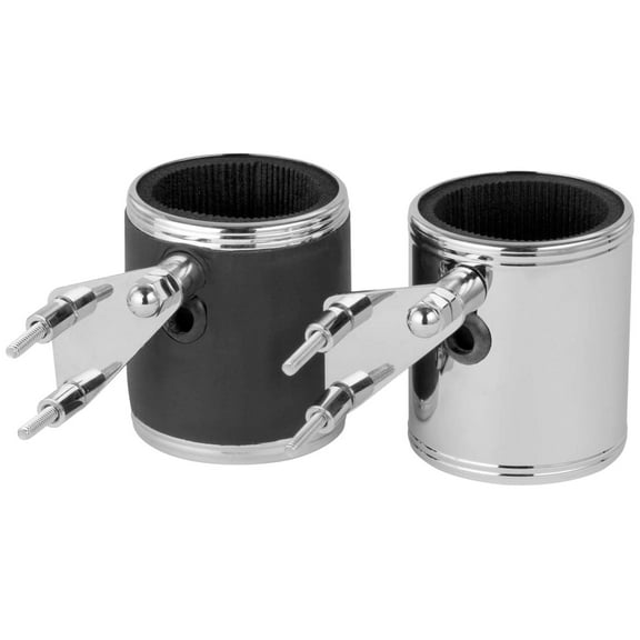 Kruzer Kustom Kaddy Cup Holder Chrome Brake-Clutch Perch Mount Motorcycle Fiber