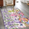 thumbnail image 2 of Blue Purple Gnomes Area Rugs 2.7'x5', Washable Small Throw Rugs for Kitchen Bedroom, Spring Hydrangea Flower Leaf Pink Plaid Indoor Outdoor Rug Non-Slip Low Pile Carpet Runner Reversible Floor Mats, 2 of 8