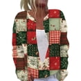 thumbnail image 2 of Lumtrix Christmas Knit Cardigan Sweater for Women Christmas Graphic Long Sleeve Button Down Sweater Winter Holiday Christmas Party Crew Neck Tops Red L, 2 of 6