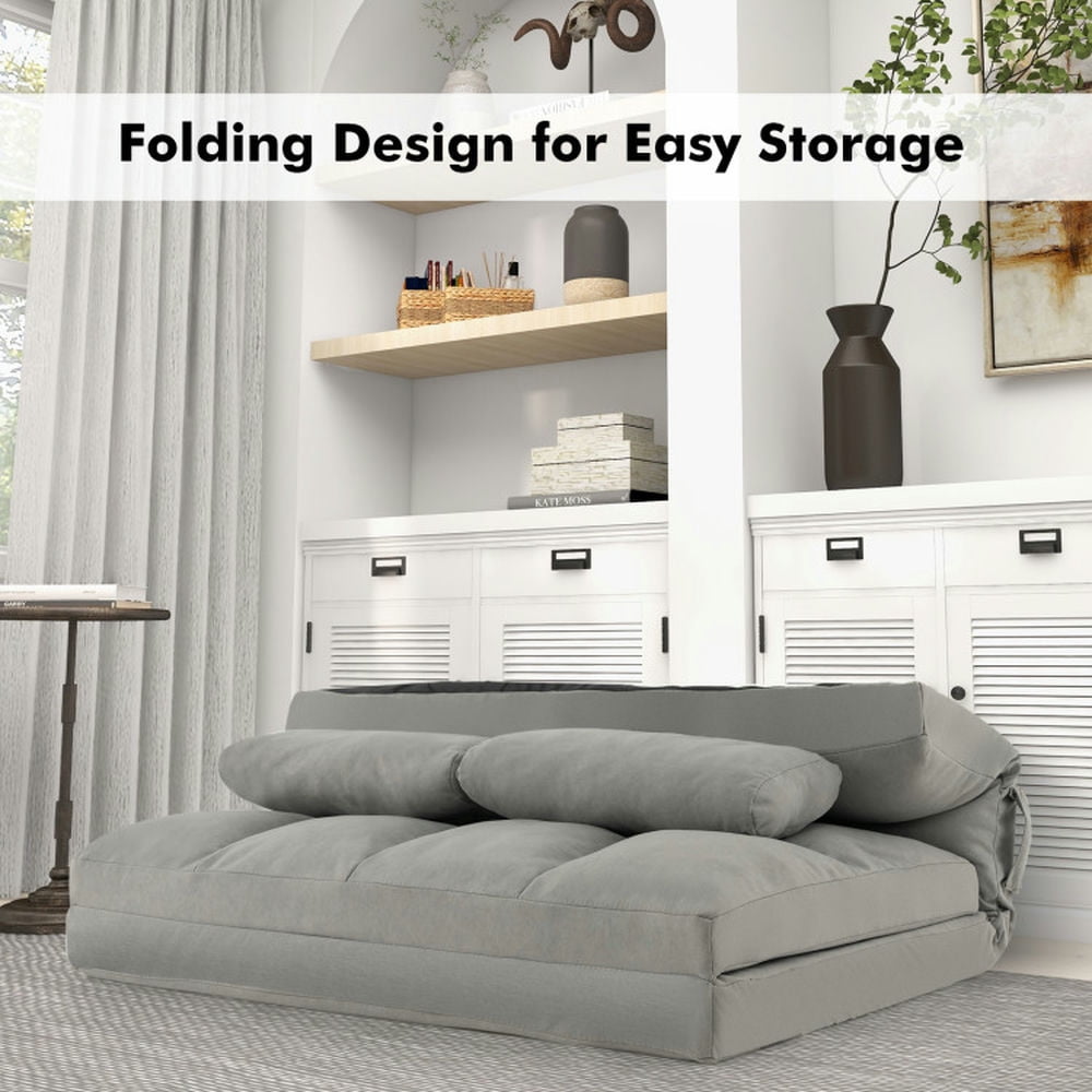 Finihen Floor Sofa, Adjustable Folding Floor Sofa Bed, Floor Sofa Bed with 6 Positions Adjustable Backrest Skin-friendly Velvet Cover, for Living Room, Bedroom, Light Gray Finihen Floor Sofa, Adjustable Folding Floor Sofa Bed, Floor Sofa Bed with 6 Positions Adjustable Backrest Skin-friendly Velvet Cover, for Living Room, Bedroom, Light Gray