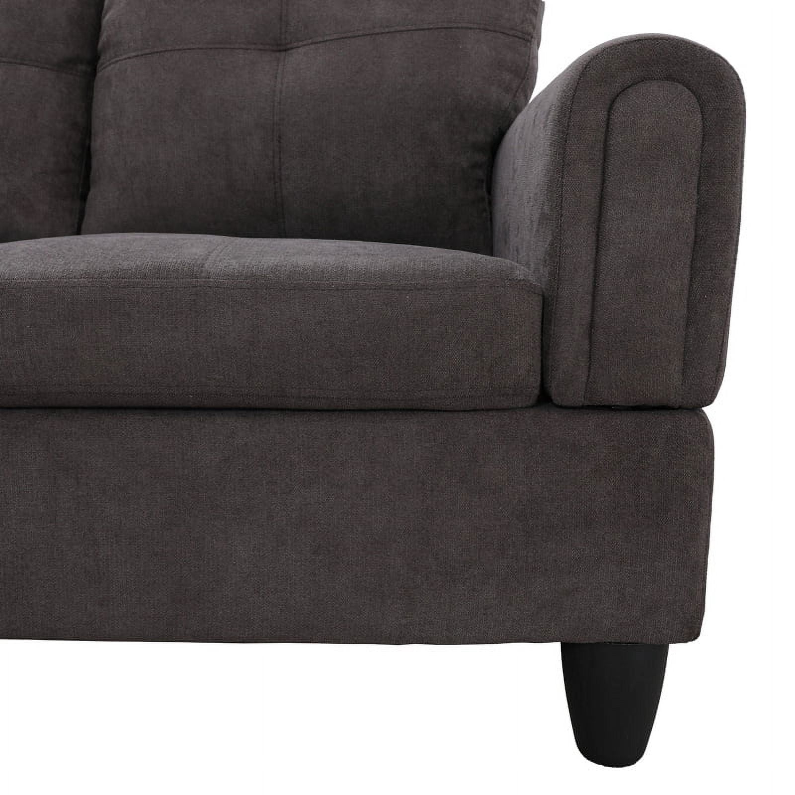 Hommoo Convertible Sectional Sofa Couch, Modern L-Shaped Couch Sofa Sectional for Small Living Room, Apartment and Small Space, Dark Brown