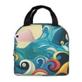 thumbnail image 1 of ZICANCN Insulated Lunch Bag for Women Men,Abstract Ocean Waves Reusable Cute Lunch Bags for Picnic School Work Office, 1 of 8