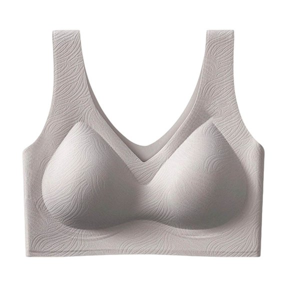 REORIAFEE Bras for Women Plus Size Pull on Wide Strap Push up Bra Comfortable Seamless Padded Bras with Full Back L-3XL