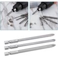 thumbnail image 3 of 10Pcs 1/4 Inch Hex Screwdriver Bit,100mm Long,Magnetic Screwdriver Bit Set,Slotted Flat Tip/Phillips Head/Hex Head, 3 of 4