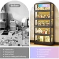 thumbnail image 2 of HMstone Display Cabinet with Acrylic Glass Doors, 5-Tiers Curio Display Case with LED Lights, 67" H Storage Cabinet for Collectibles, Books, Black, 2 of 9