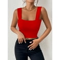 thumbnail image 4 of Osfvolr Women'S Sexy Sleeveless Skinny Basic Strappy Crop Tank Tops 2025 Red S, 4 of 5