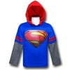 Superman Movie Symbol Hooded Kids Double-Sleeve T-Shirt-Youth Small (8)