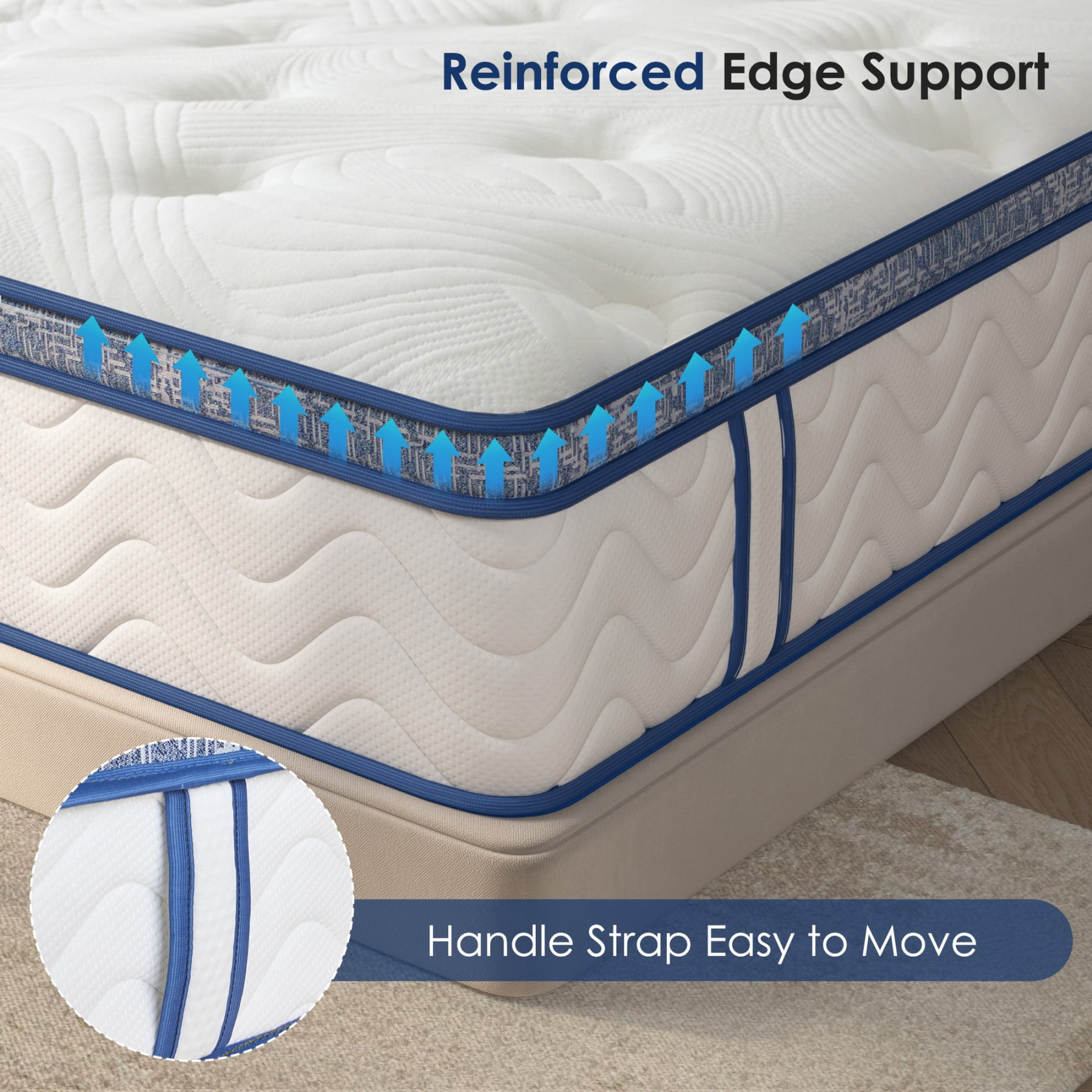 12 Inch Queen Mattress,Hybrid Mattress in a Box with Memory Foam & Individual Pocket Spring,Medium Firm