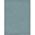 thumbnail image 2 of Unique Loom Solid Collection Casual Transitional Indoor and Outdoor Flatweave Area Rug, 9' x 12', Teal/Navy Blue, 2 of 2
