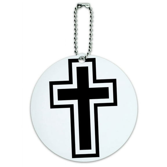 Graphics and More Cross Christian Religious Round ID Card Luggage Tag