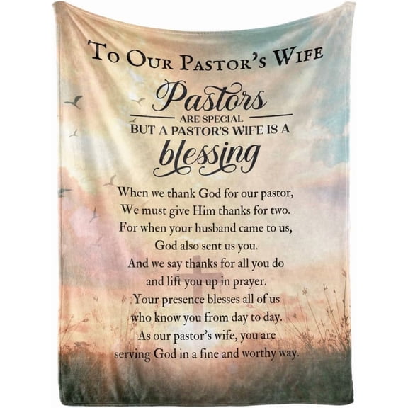 Pastor's Wife Appreciation Gifts, Throw Blanket, Thank You Presents for Appreciation Day, Birthday - 50" x 65", Gifts for First Lady