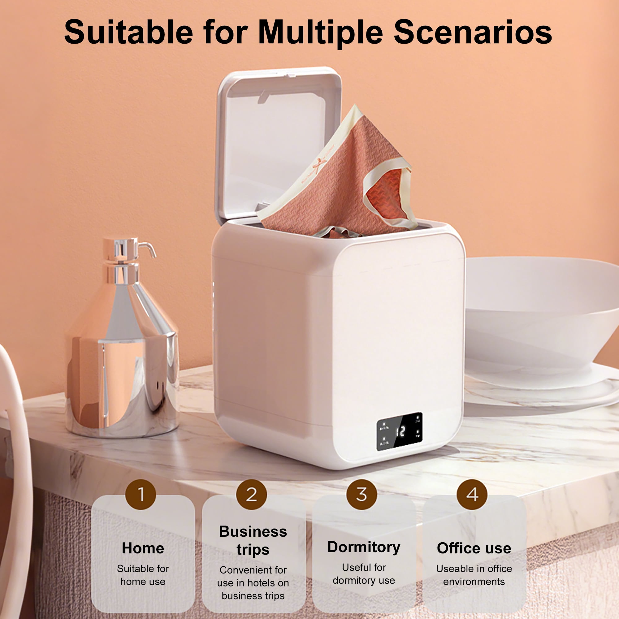 INSMART 12L Portable Washing Machine,24W Mini Laundry Machine for Underwear,Socks for Apartment Dorm RV Travel