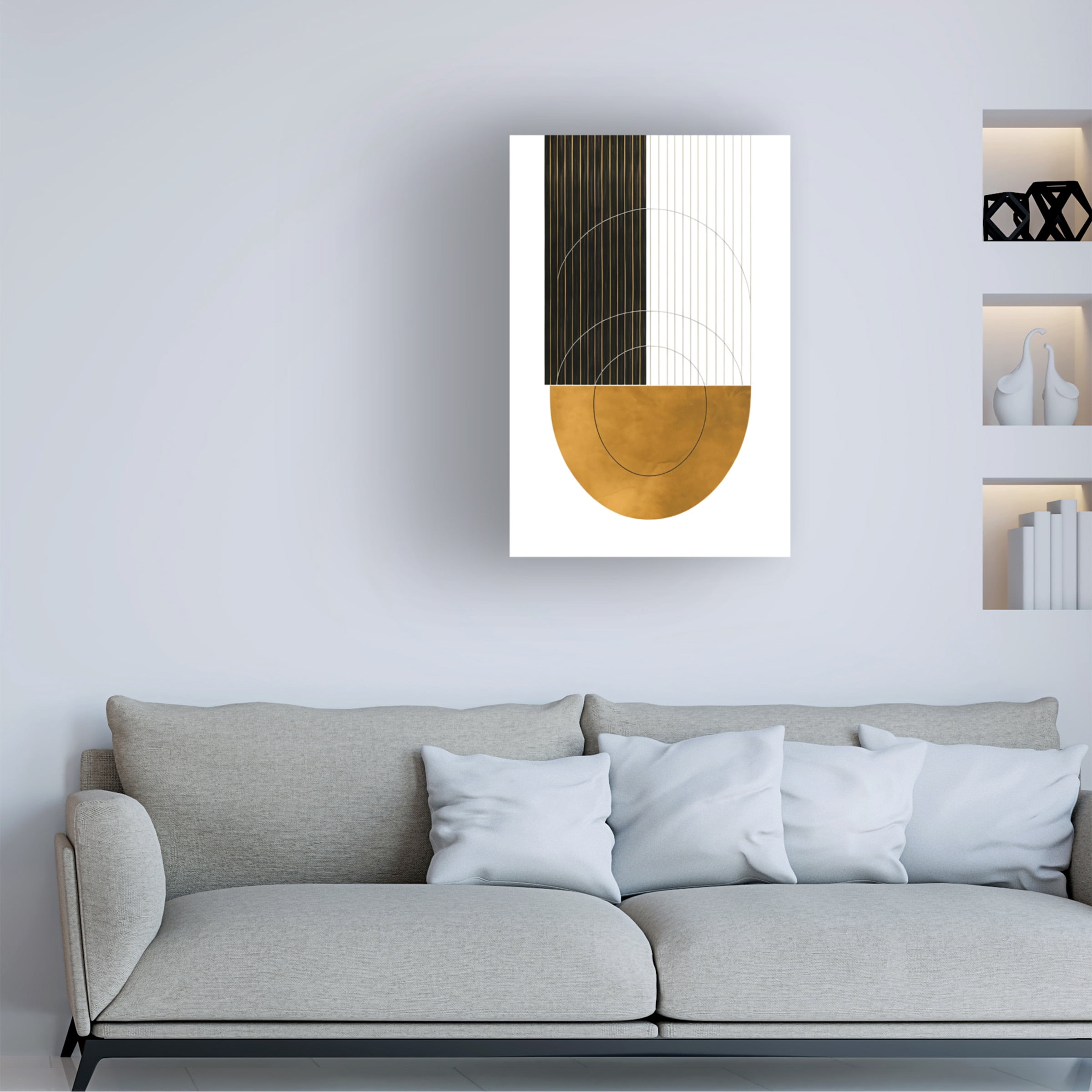 Canvas Wall Art - Ray Heere 'Mid Century Abstract Painting 18' Wall Art for Living Room, Bedroom, or Office DÃ©cor by Trademark Fine Art - 16 x 24 Inches