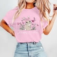 thumbnail image 2 of Tfken Easter Women Tshirts Bunny Print Crew Neck Short Sleeve Women Fashion Shirts Summer Easter Party Female Comfortable Outfit Pink Size Xxl, 2 of 5