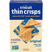 Triscuit Thin Crisps Original Whole Grain Wheat Crackers, Vegan Crackers, 7.1 oz