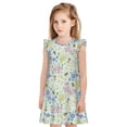 thumbnail image 1 of Balery Honey Bees And Flowers Camisón de princesa para niñas, pijama de algodón con mangas abullonadas, suave y bonito.-X-Large, 1 of 6