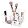 Equate Clear Makeup & Beauty Accessories Organizer with 6 Compartments, Size 7" x 7" x 4"