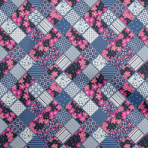 oneOone Cotton Poplin Navy Blue Fabric Floral Diy Clothing Quilting Fabric Print Fabric By Yard 56 Inch Wide