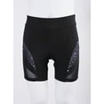 thumbnail image 3 of inlzdz Kids Girls Volleyball Bike Shorts Sheer Mesh Shorts Stretch Athletic Gymnastics Shorts Dance Black 6, 3 of 7