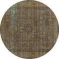 thumbnail image 1 of Ahgly Company Machine Washable Indoor Round Oriental Turquoise Blue Industrial Area Rugs, 8' Round, 1 of 4