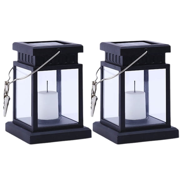 Solar Hanging Lantern Outdoor, Candle Effect Light, Garden Light Night Light Waterproof Pendant Light B