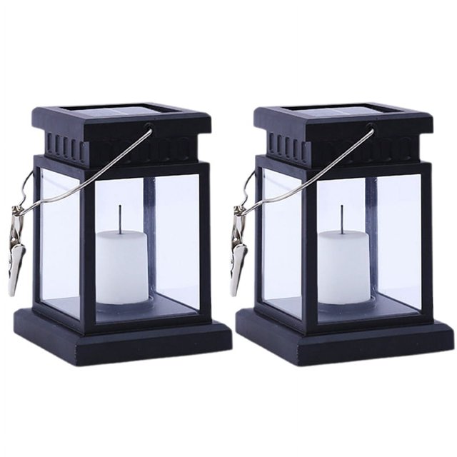 Linterna Solar Colgante para Exteriores, Luz con Efecto Vela, Luz de Noche para Jardín, Luz Colgante Impermeable B