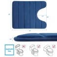 thumbnail image 4 of Debonair Memory Foam Bathroom rugs Toilet mats, U-Shaped Contour Carpet, 20" x 24", Navy, 4 of 7