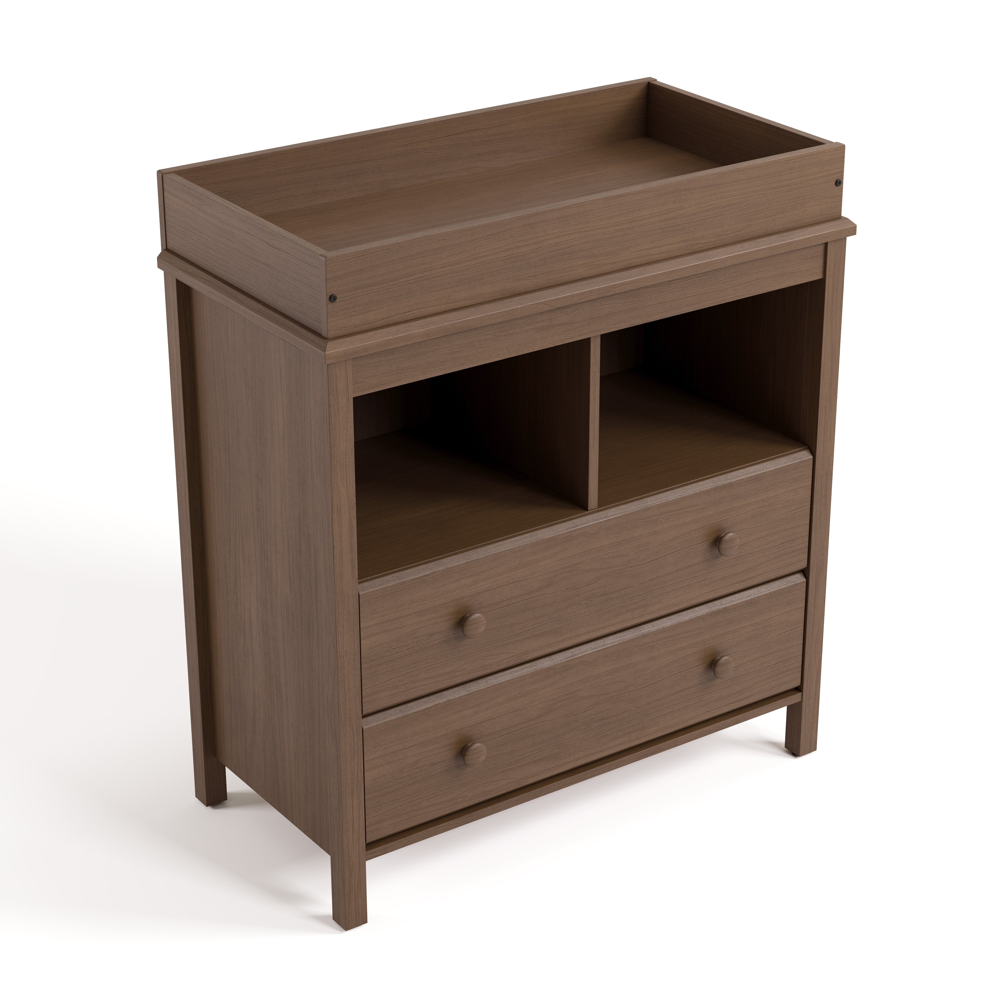 Storkcraft Alpine 2-Drawer Infant Changing Table Dresser, Hazelnut