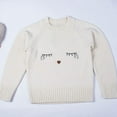 thumbnail image 3 of Toddler Girls 100% Cotton White Pullover Winter Sweater, 3 of 4