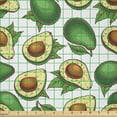 thumbnail image 2 of Ambesonne Avocado Fabric by the Yard Microfiber, Half Whole Tropical Fruits, 10 Yards, Fern Green Pale Vermilion, 2 of 2