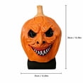 thumbnail image 2 of Halloween Pumpkin Latex Mask, Creepy Jack-o-Lantern Full Face Headgear with Realistic Wrinkled Texture for Masquerade Party and Haunted House Props, 2 of 5