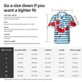 thumbnail image 4 of Picia Red Funny Crab on Blue Stripe Gentle Cotton Regular Fit Short Sleeve Casual Hawaiian Shirt for Men-XX-Large, 4 of 9