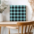 thumbnail image 2 of Framed Canvas Wall Art for Living Room Teal Check Plaid Wall Decor, Buffalo Plaid Aesthetic Paintings for Bedroom Office Kitchen Bathroom, Ready to Hang Artwork Wall Pictures 8x8 Inch, 2 of 9
