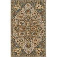 thumbnail image 2 of Hauteloom Birtley Boho Hand Tufted Wool Natural Fiber Soft Area Rug - Traditional Floral Carpet for Living Room, Bedroom, Dining Room - Oriental Medallion - Blue, Mustard, Beige - 2' x 3', 2 of 7