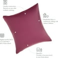 thumbnail image 6 of 24 x 24" Throw Pillowcase (Cover Only) - 85/15 Nylon, Spandex - Luxurious, Silky, Stretchy & Soft - 1 Pcs Solid Color - A Perfect Choice for Couch Chairs Sofa Bed Adult/Kids Bedroom, Burgundy - Merlot, 6 of 7
